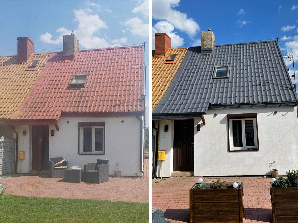 Przed i po - nowe pokrycie dachowe na domu